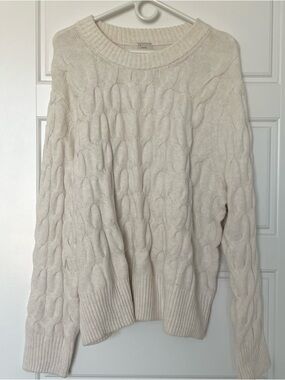 A New Day Cable Knit Cream Oversize Sweater